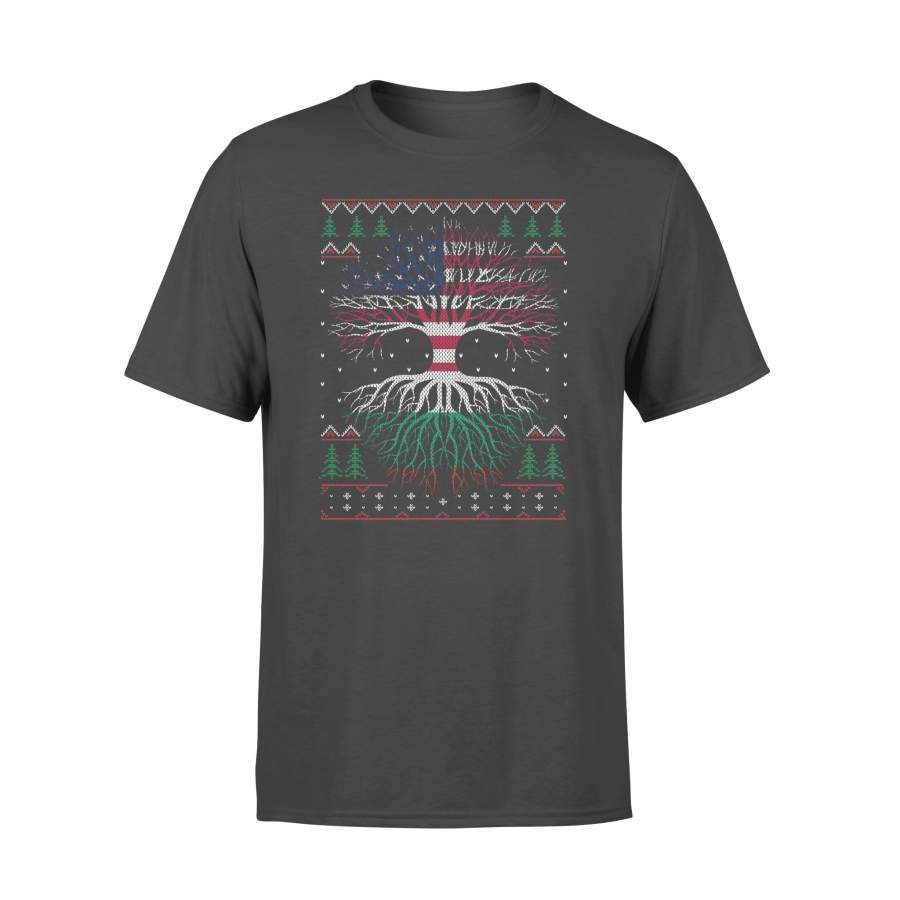 Bulgarian Roots American US Grown Flag Ugly Christmas – Standard T-shirt