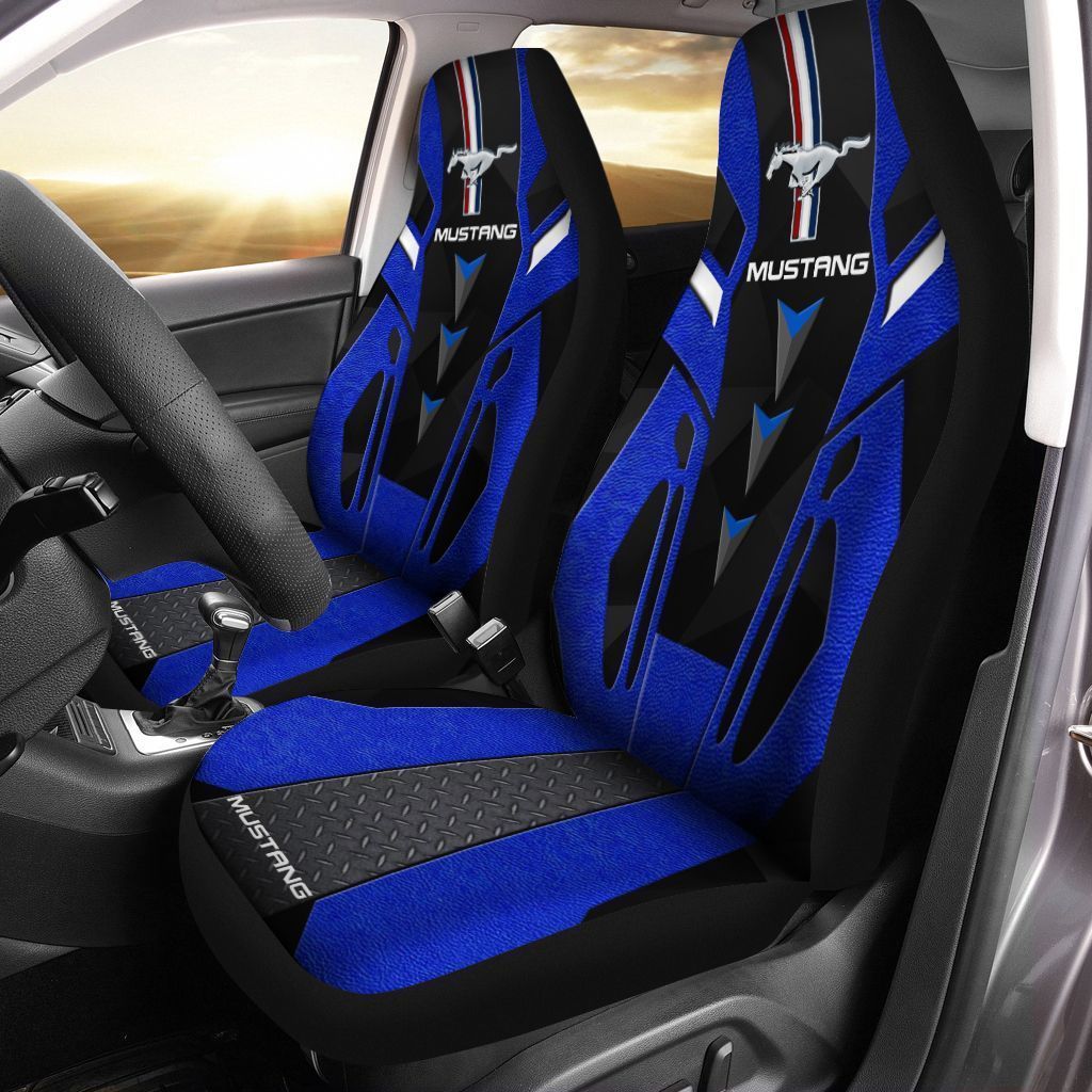 Ford Mustang  Car Seat Cover (Set Of 2) Ver1 (Blue)