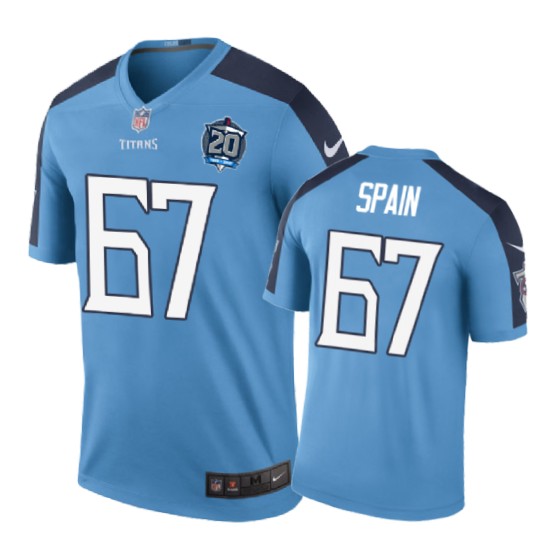 Tennessee Titans #67 Quinton Spain Nike Color Rush Light Blue Jersey