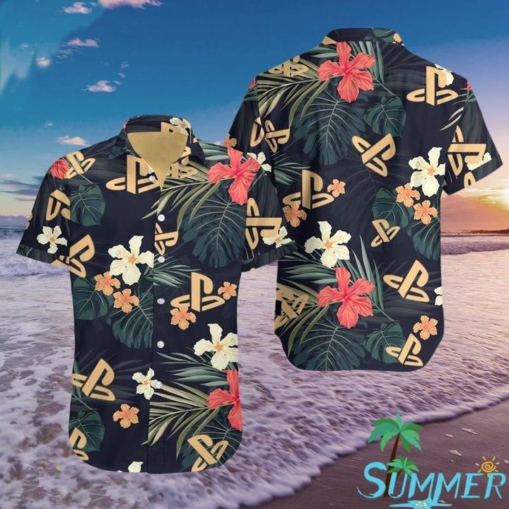 Play Station Aloha Hawaii Graphic Print Short Sleeve Hawaii Casual Shirt Ha109984