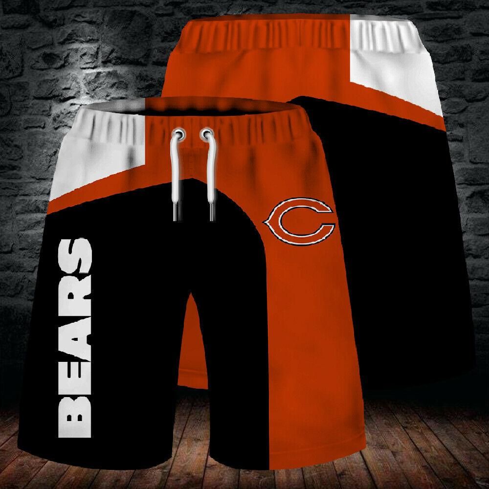 2020 Chicago Bears Summer 3D Beach Shorts Cool Short Pants 3D Swimming Trunks