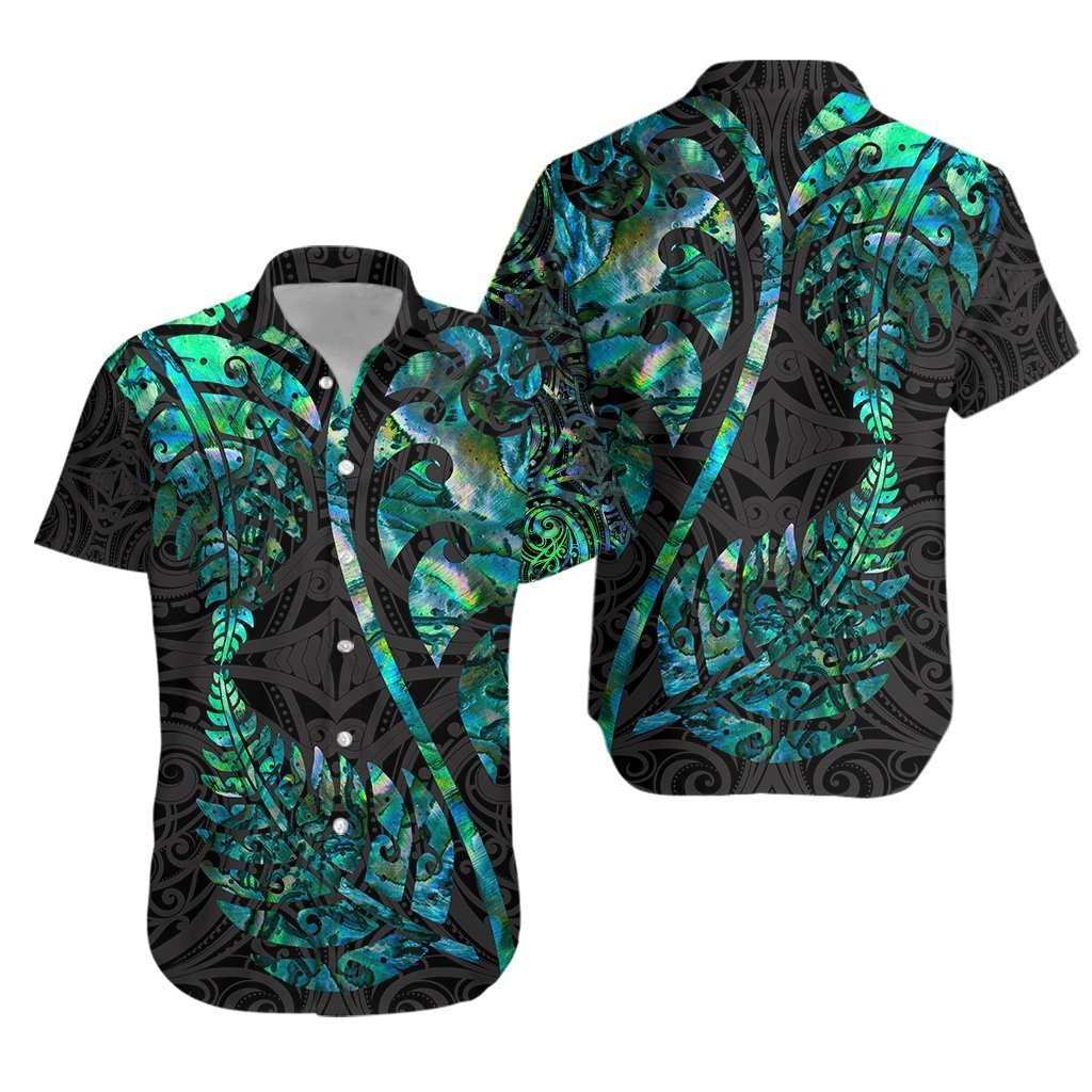 Aotearoa Maori Hawaiian Shirt Silver Fern Koru Vibes