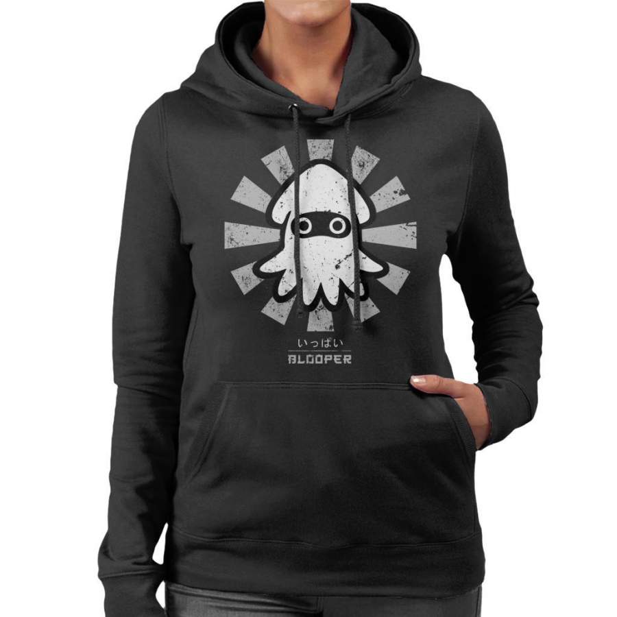 Blooper Squid Retro Japanese Mario Women’s Hooded Sweatshirt
