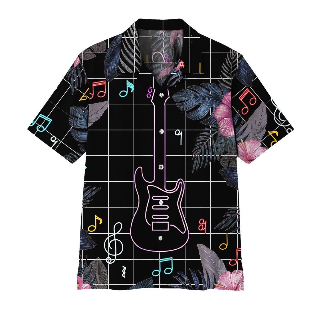 Neon Electric Guitar Hawaii Shirt For Men Women Adult Ha11122