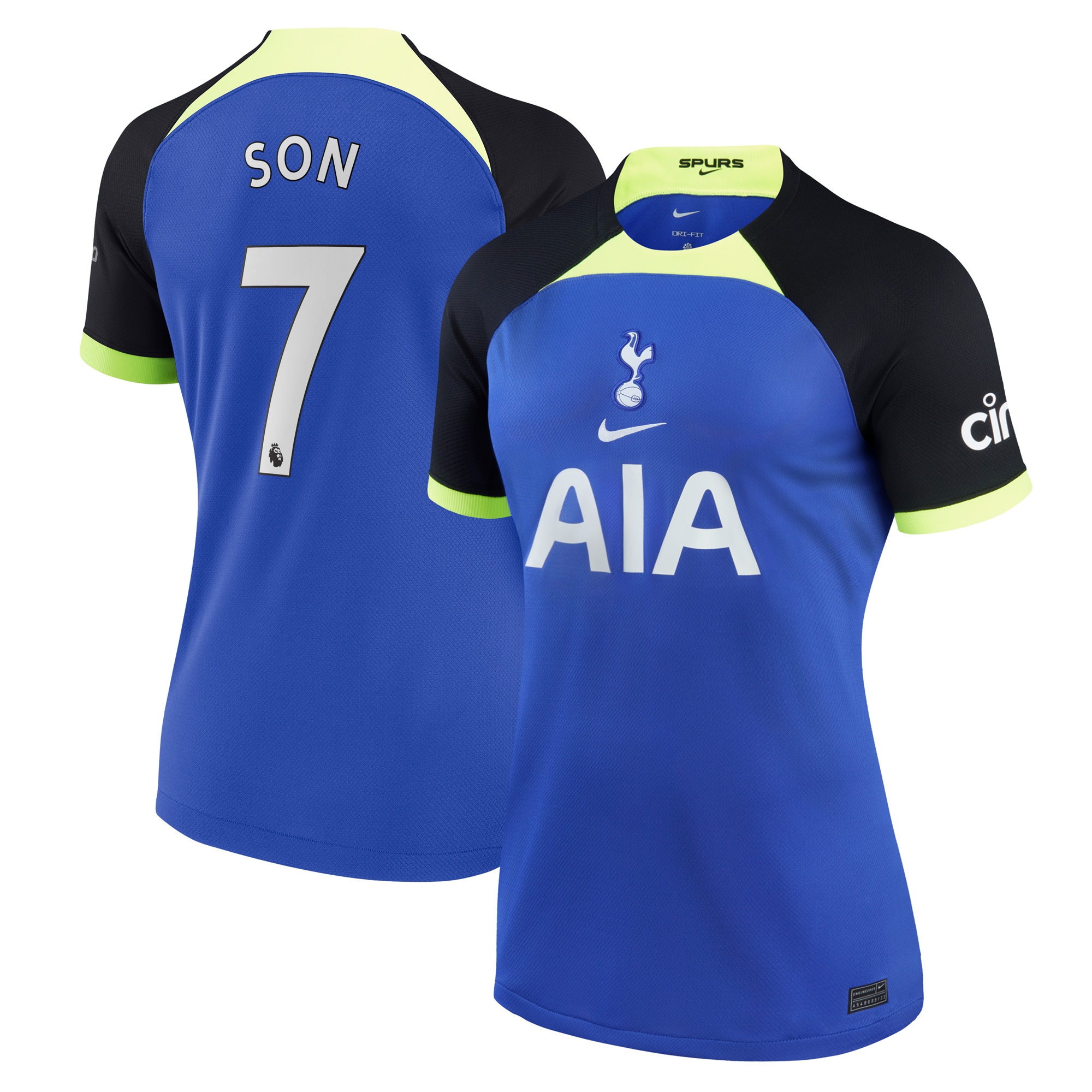 Son Heung-min Tottenham Hotspur Women's 2022/23 Away Breathe Stadium Replica Player Jersey – Blue