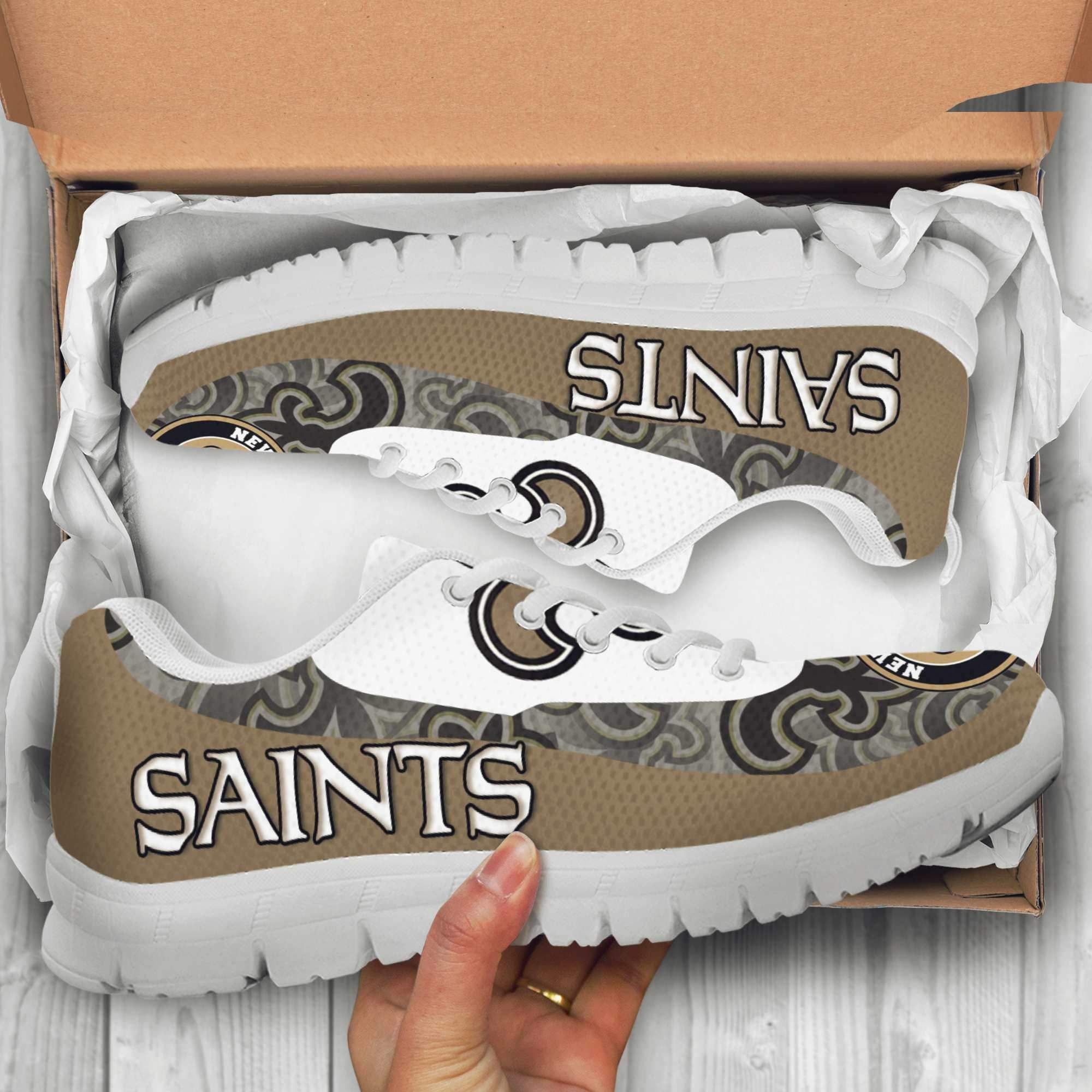 New Orleans Saints Unisex Breathable Sneakers Football Custom Shoes