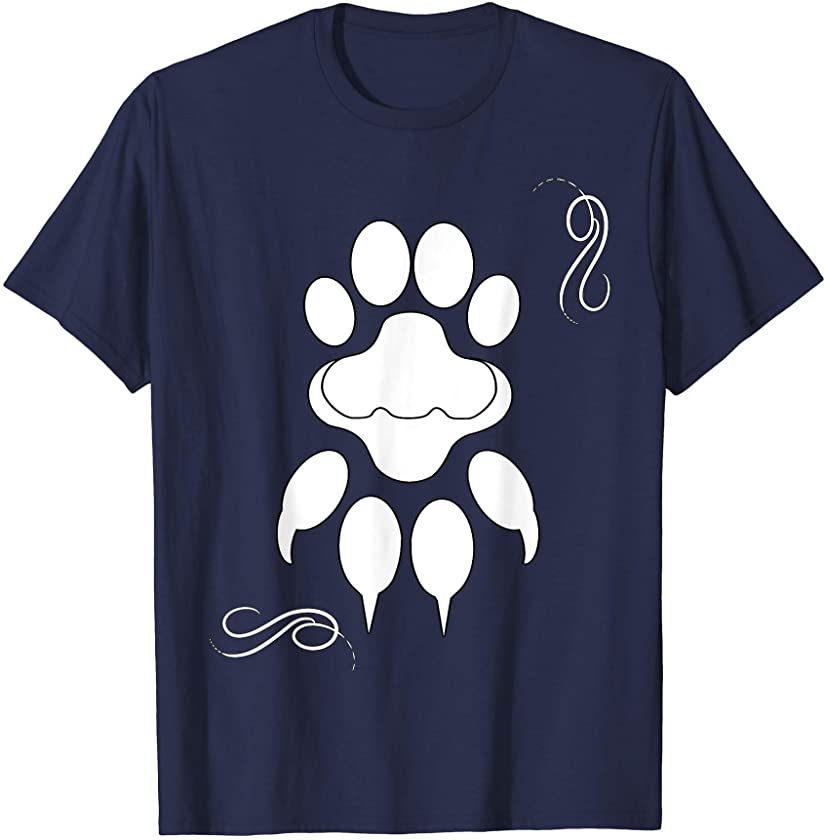 Cat Vs. Tiger Paw Print Graphic Design T-Shirt