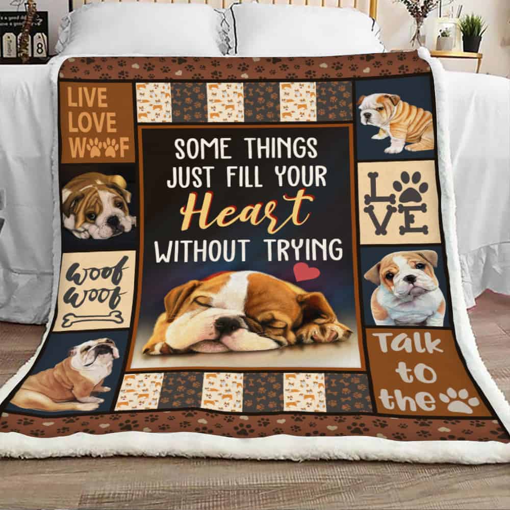 Bulldog Dog For Dog Lover Fleece Blanket