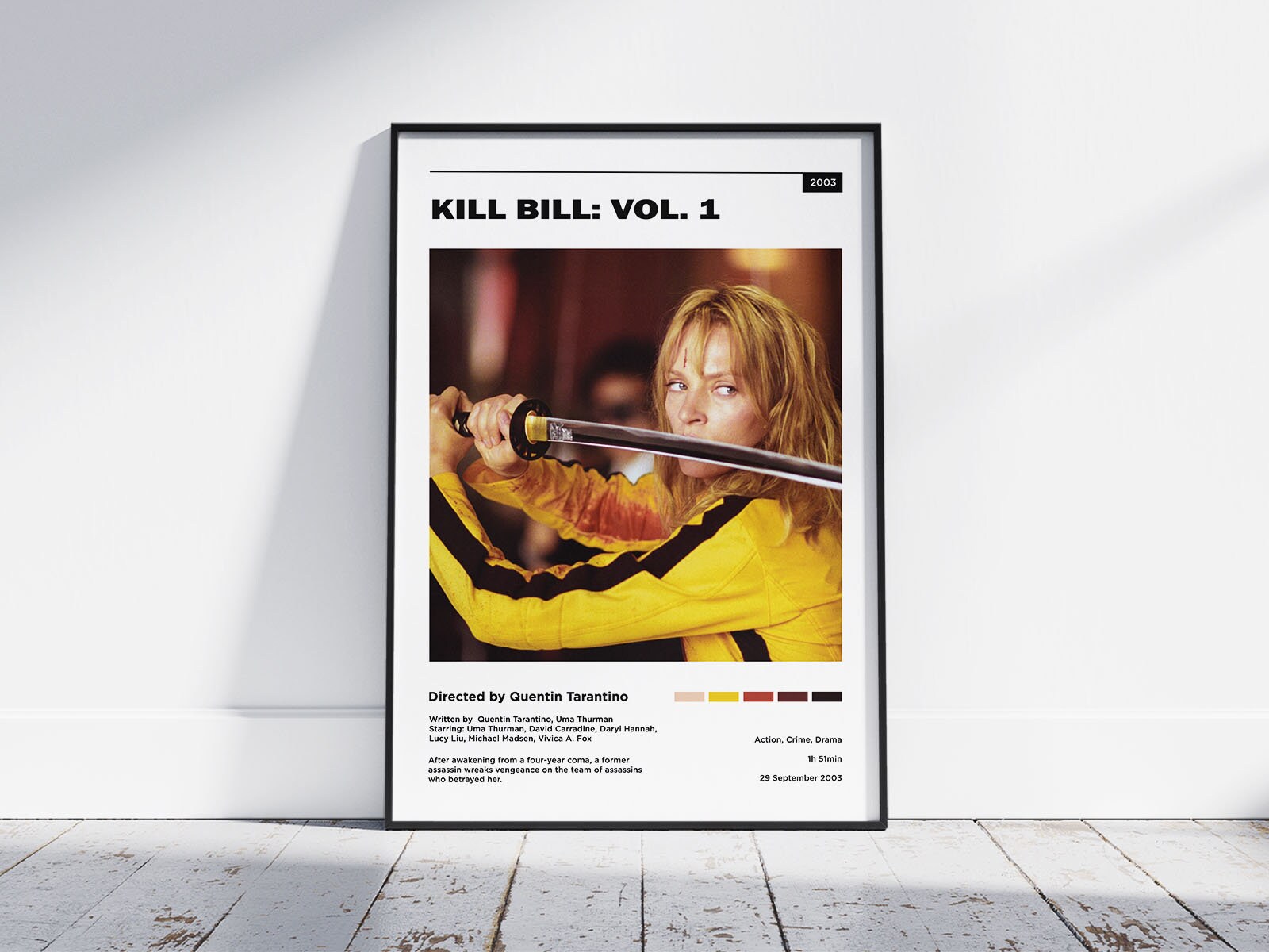 Kill Bill Vol. 1 Poster | Quentin Tarantino | Uma Thurman | Retro Minimalist Movie Print | Vintage Wall Art