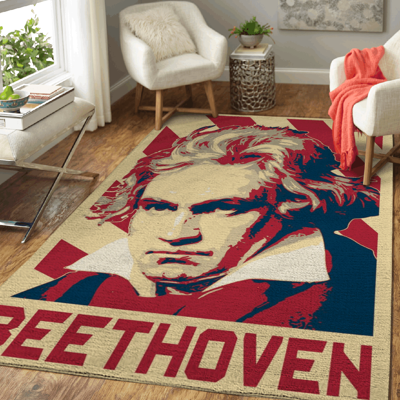 Beethoven Classical Music – Propaganda Pop Art Art For Fans Area Rug Carpet