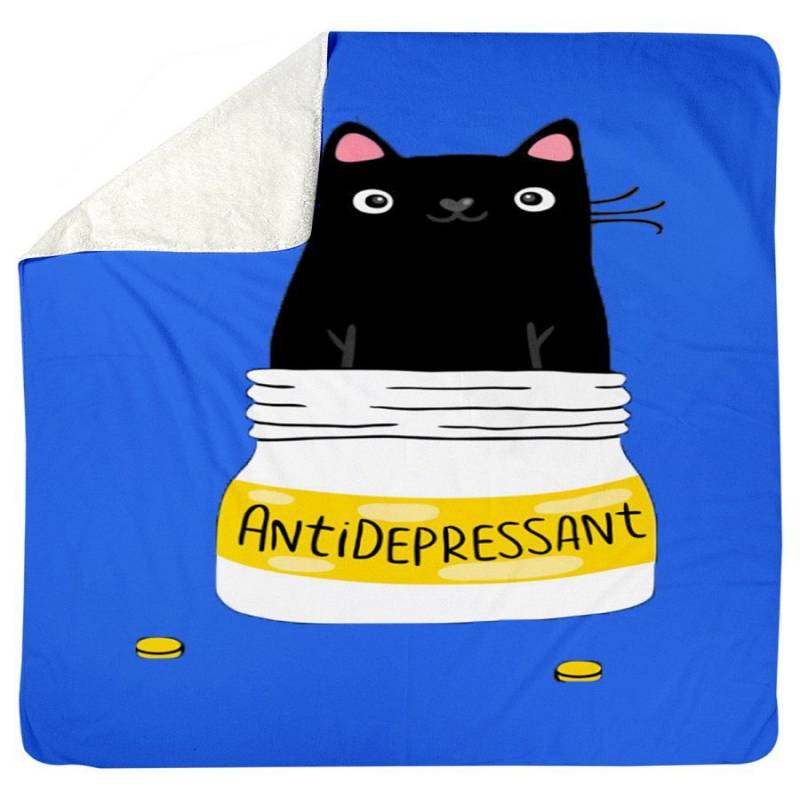 Anti Depressant Graphic Design Best Gift For Friends Sherpa Blanket