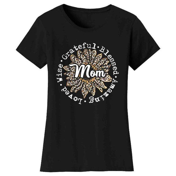 Women’s Leopard Sunflower Mother’s Day T-Shirts