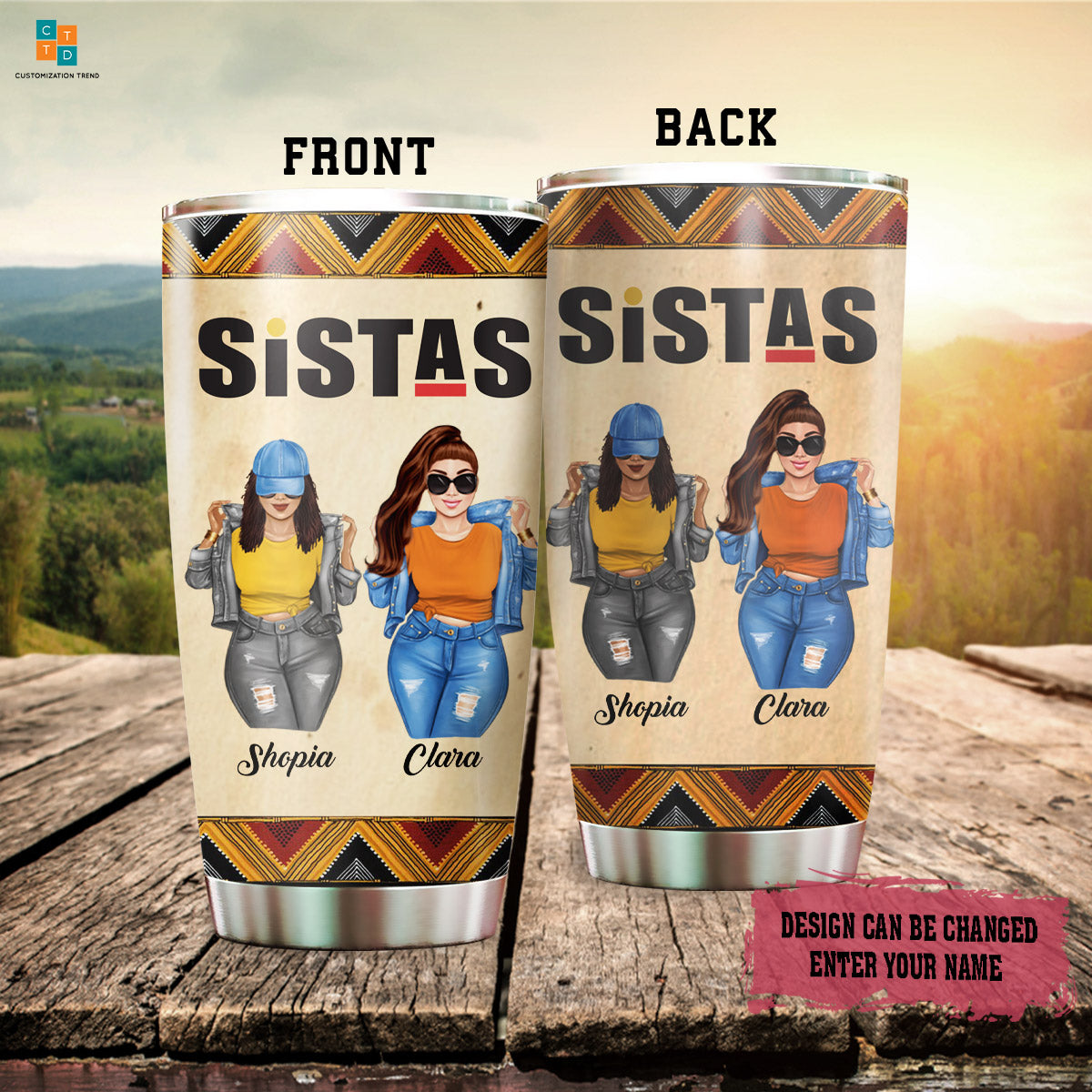 Personalized Sista Black Girls  Stainless Steel Tumbler , Custom Sister , Bestie , Friend Stainless Steel Tumbler