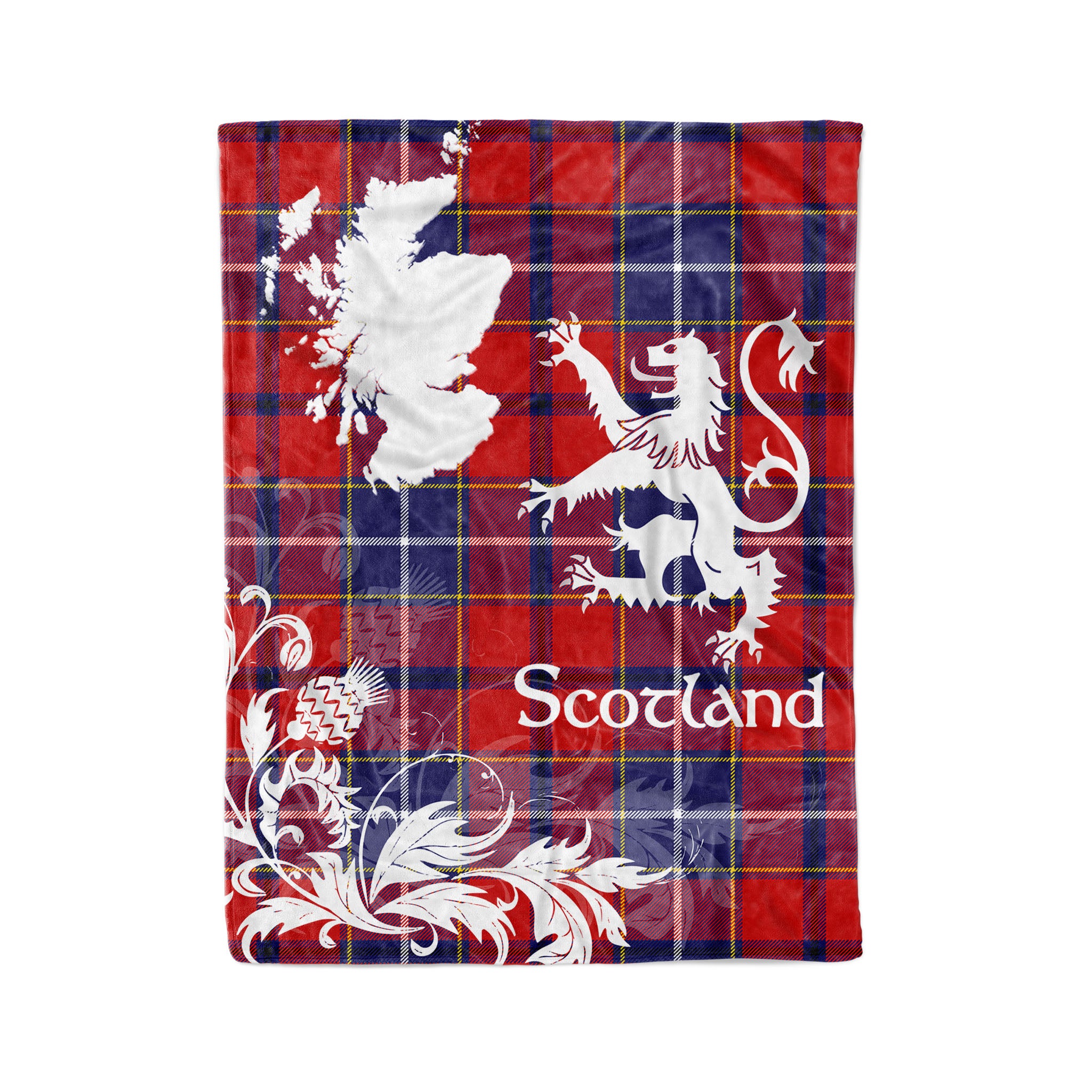 Tartan Plaid Fleece Blanket Tartan Blanket Thistle And Lion Scottish Clan Wishart Plaid Blanket