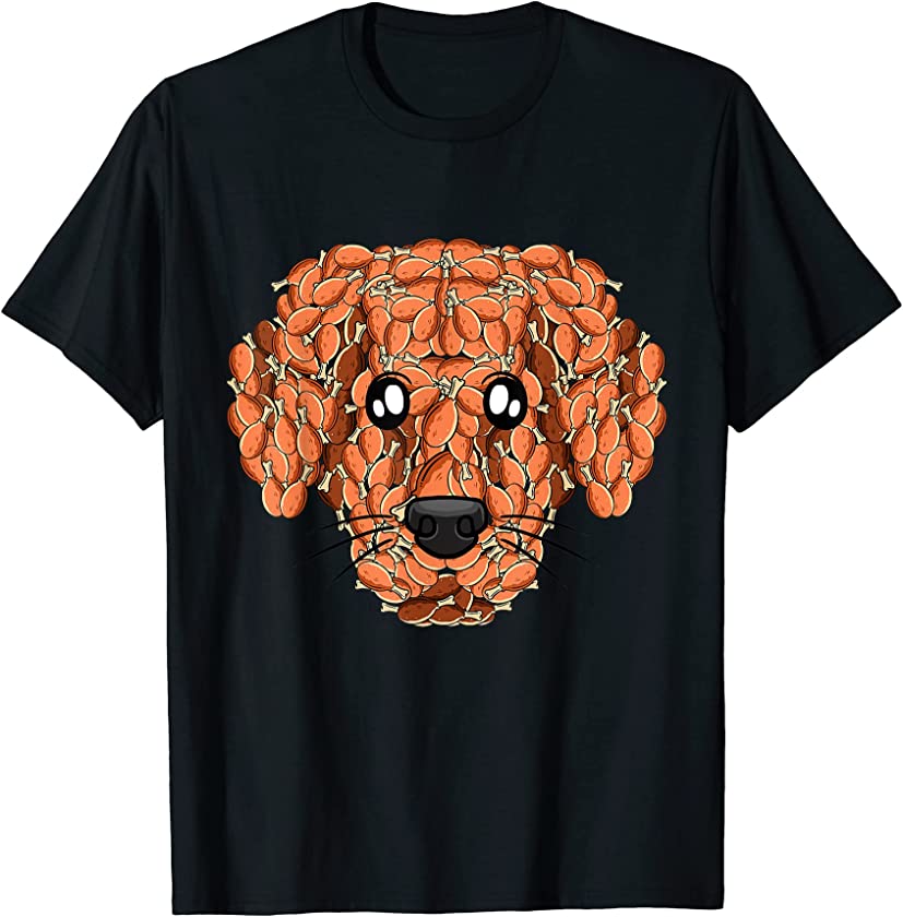 Dog Face Turkey Leg Thanksgiving Day Cute Puppy Fall Autumn T-Shirt