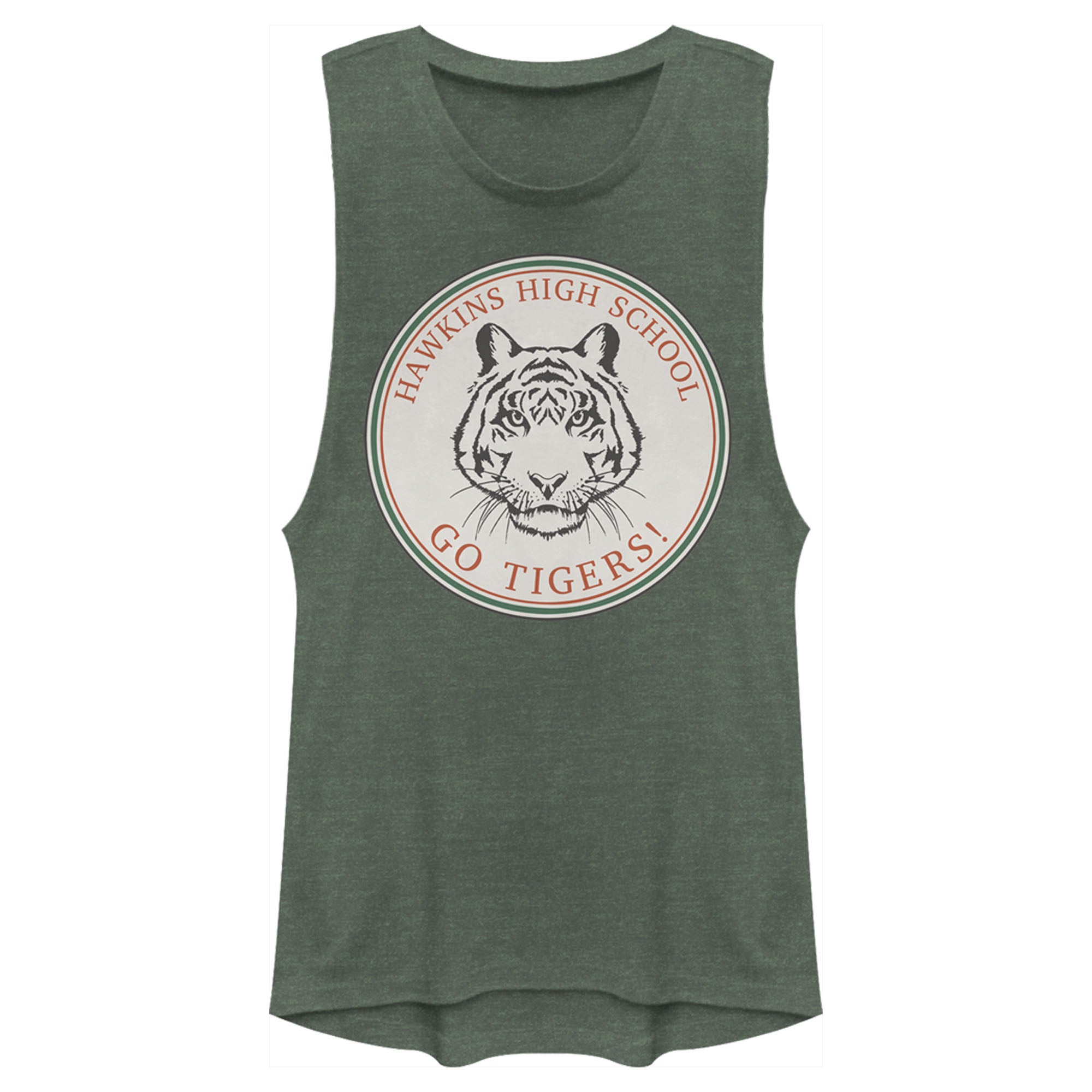 Stranger Things Junior’S Hawkins High School Go Tigers  Festival Muscle Tee