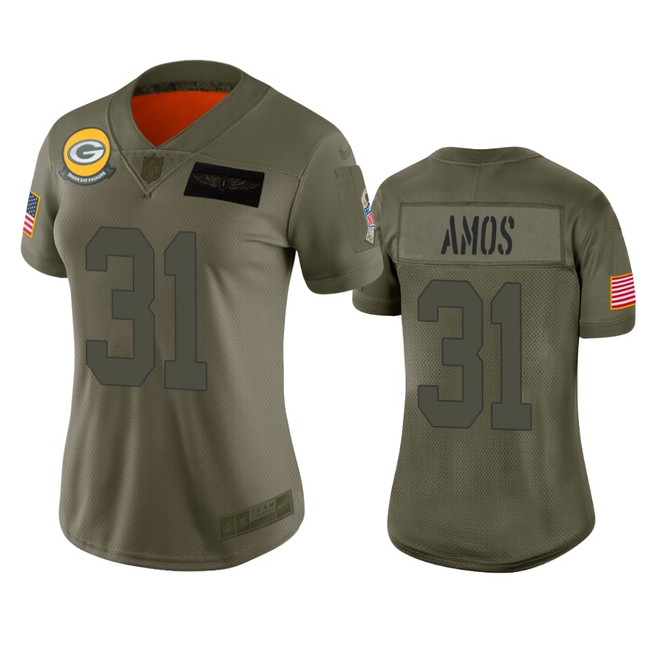 Womens Green Bay Packers Adrian Amos Camo 2019 Salute To Service Limited Jersey