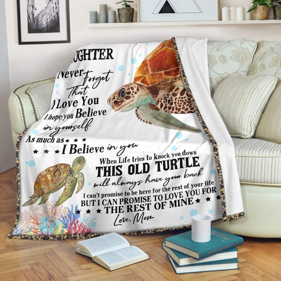 To My Daughter Sea Turtle Blanket