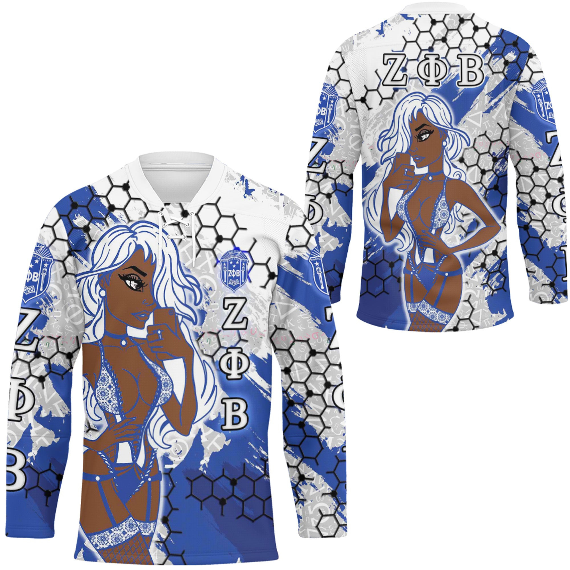 Africa Zone Clothing – Zeta Phi Beta Sorority Special Girl Hockey Jersey A35