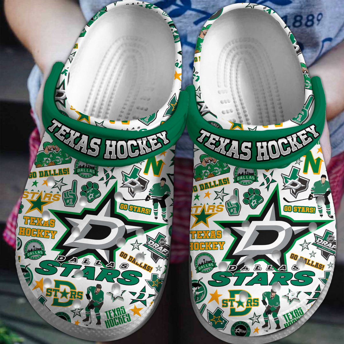 Dallas Stars NHL Sport Crocs Crocband Clogs Shoes Comfortable For Men Women and Kids