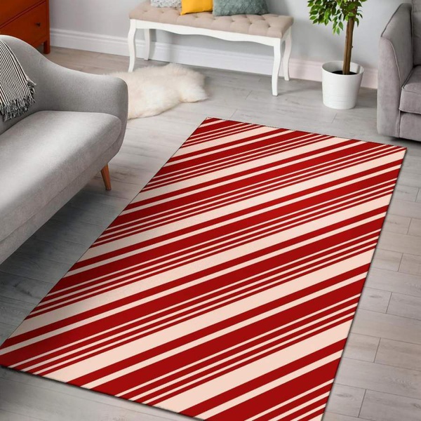 Print Pattern Candy Cane Area Rug