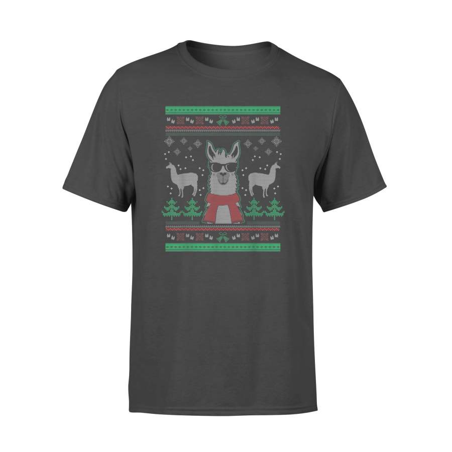 Ugly Christmas Tee Llama  Christmas Llama  Xmas Cute Weimaraner Lover Santa Hat Dog Christmas T-Shirt