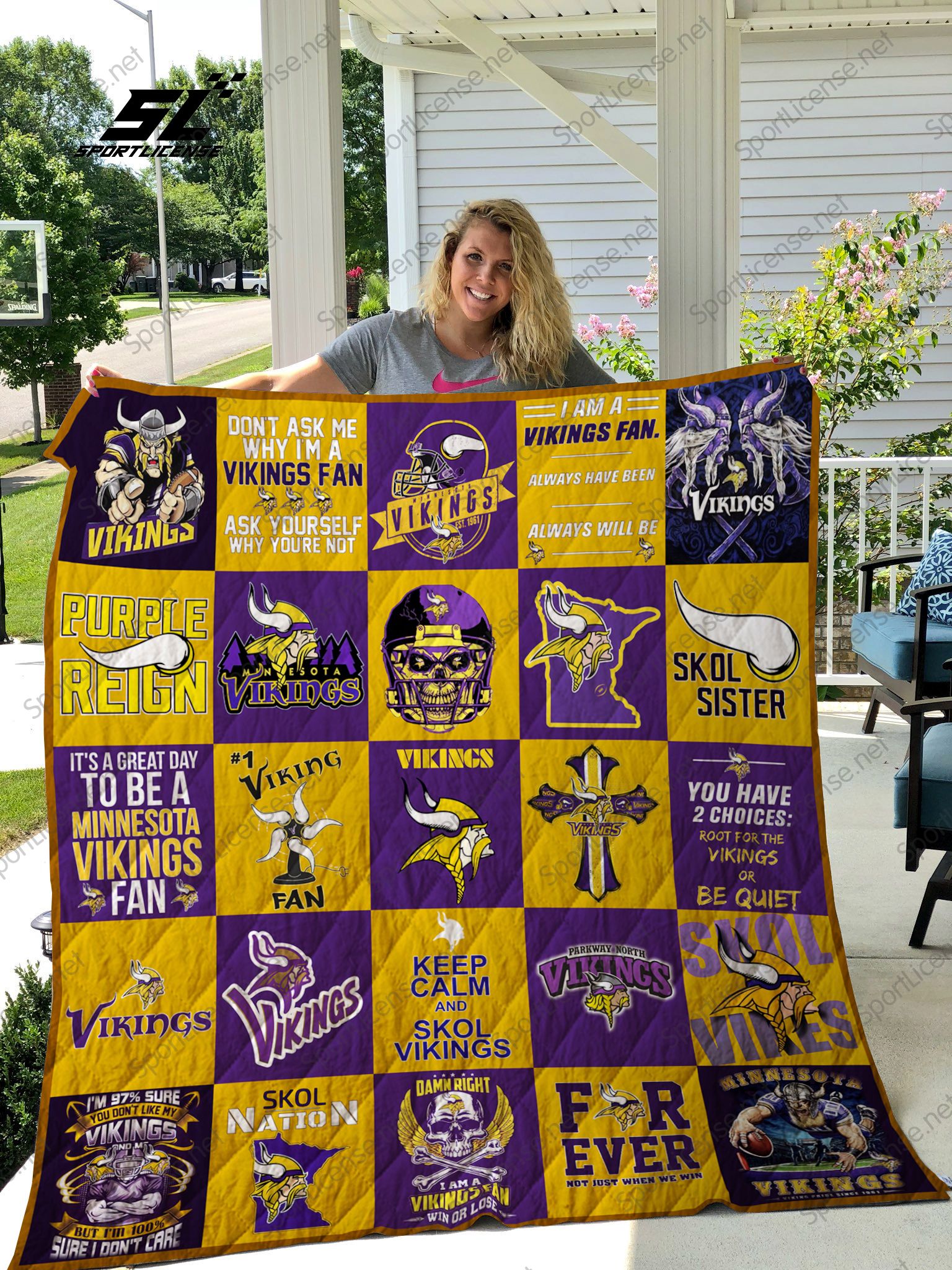 Minnesota Vikings Quilt Blanket Ver 25