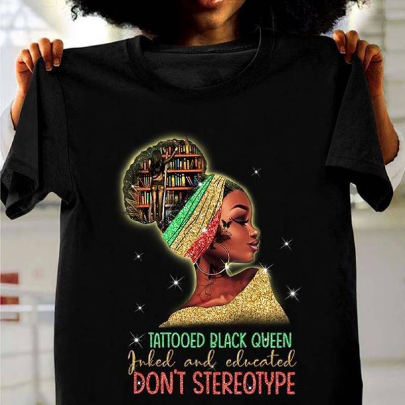 Tattooed Black Queen Ladies T-Shirt