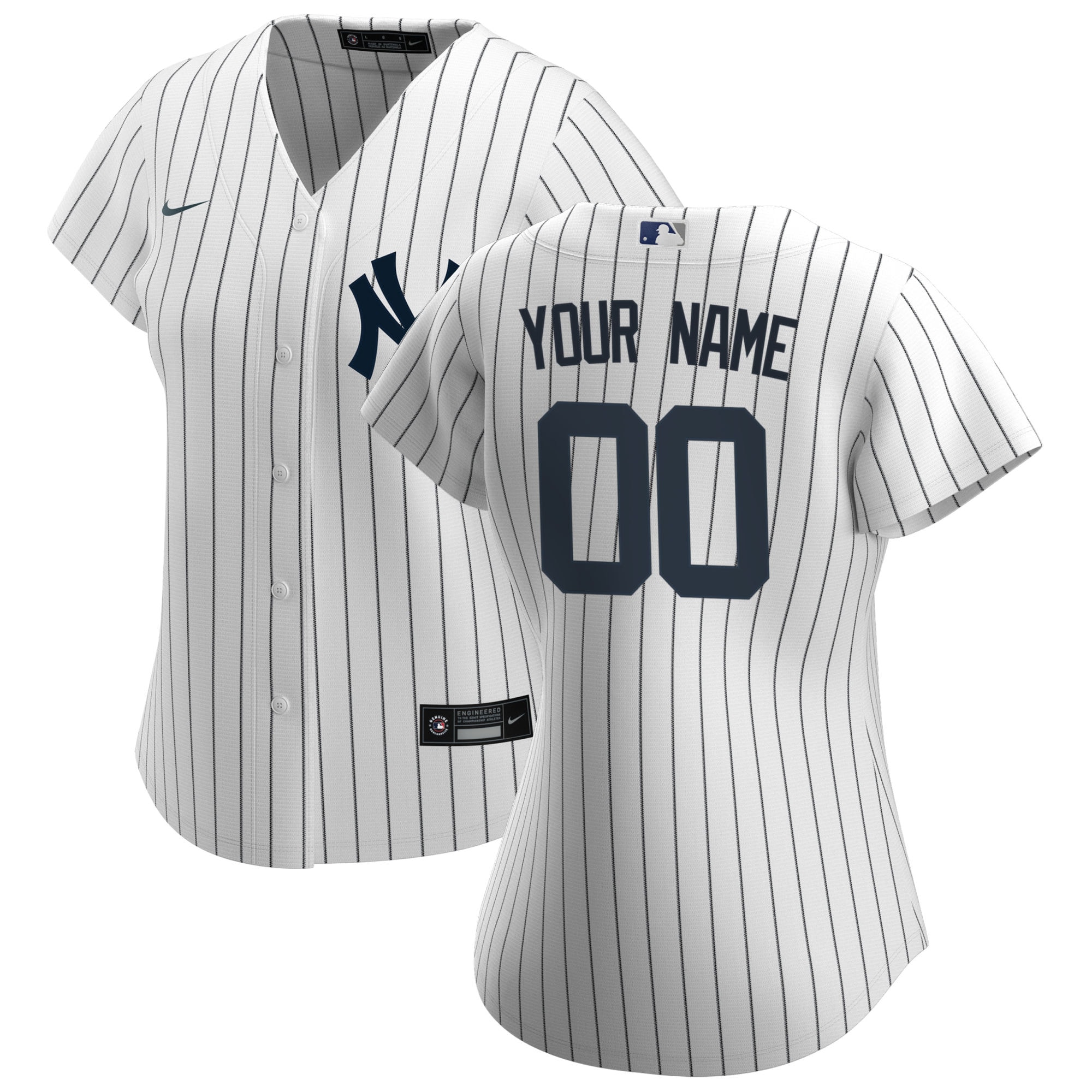 Women’s New York Yankees White Home Custom Jersey