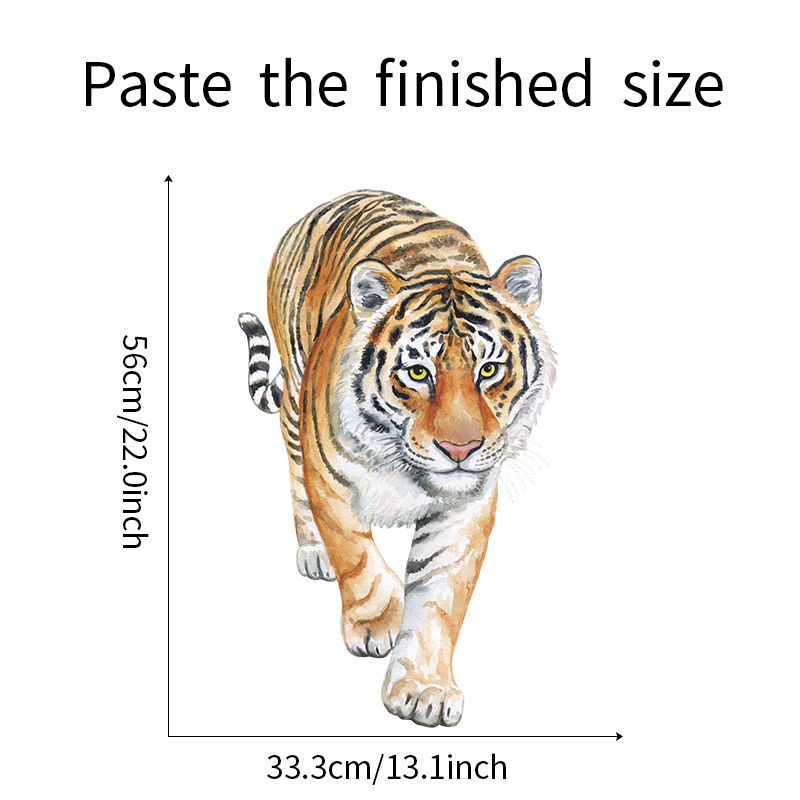 3D Tiger Animal Wall Stickers Wallpaper Kids Bedroom Decoration Living Room Home Decor Removable Decovative Nursery Wall Decals alx