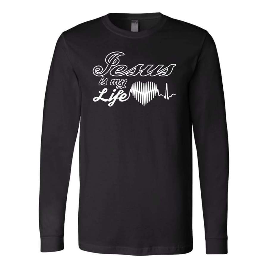 Jesus is my life long sleeve t-shirt | Christian apparel