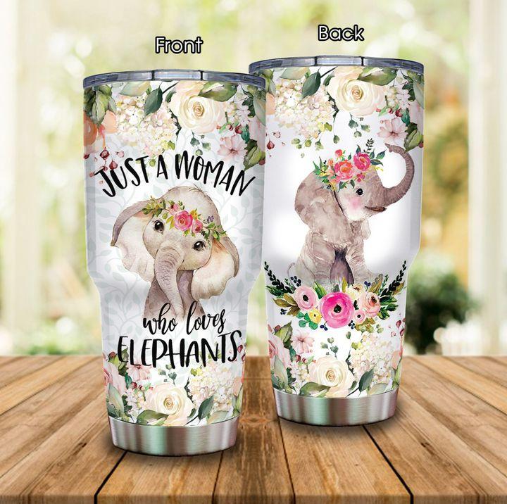 Just A Woman Who Love Elephants Stainless Steel Tumbler Cup | Travel Mug | Tc1667