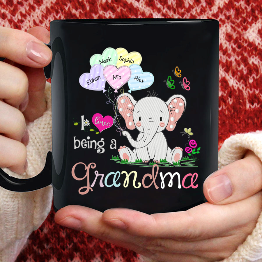 I Love Being A Grandma Elephant Hearts Mug