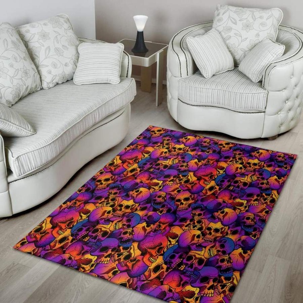 Purple Skull Area Rug