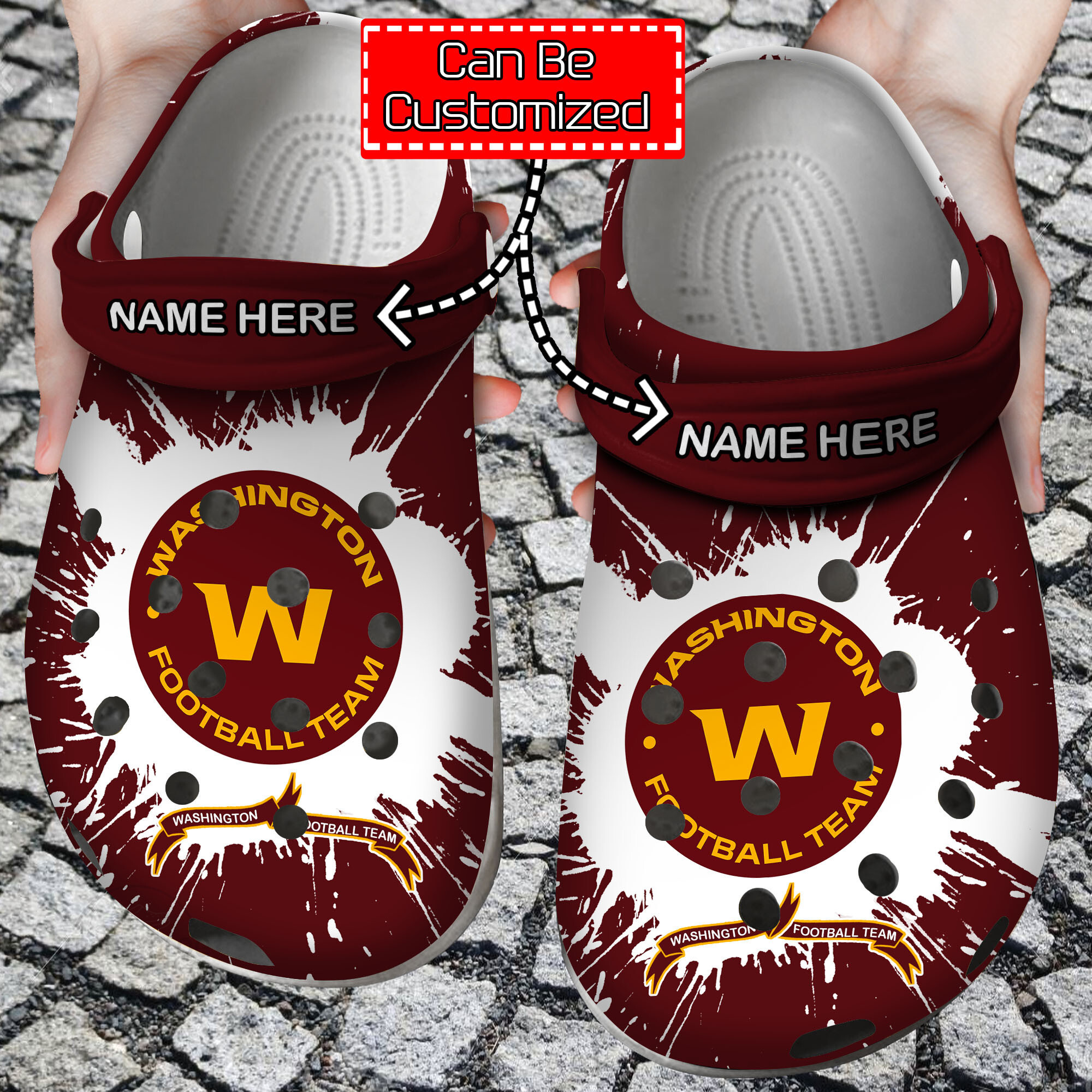 Personalized Name  Logo Football Team Crocss Style Clog Shoes