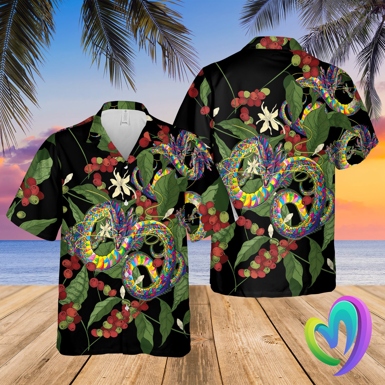 Fantasy Dragon Summer Hawaii Beach Shirt Ha19793