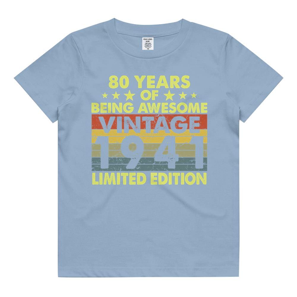 80 Years Of Being Awesome Vintage 1941 Limited Edition 80th Birthday Kids T Shirt