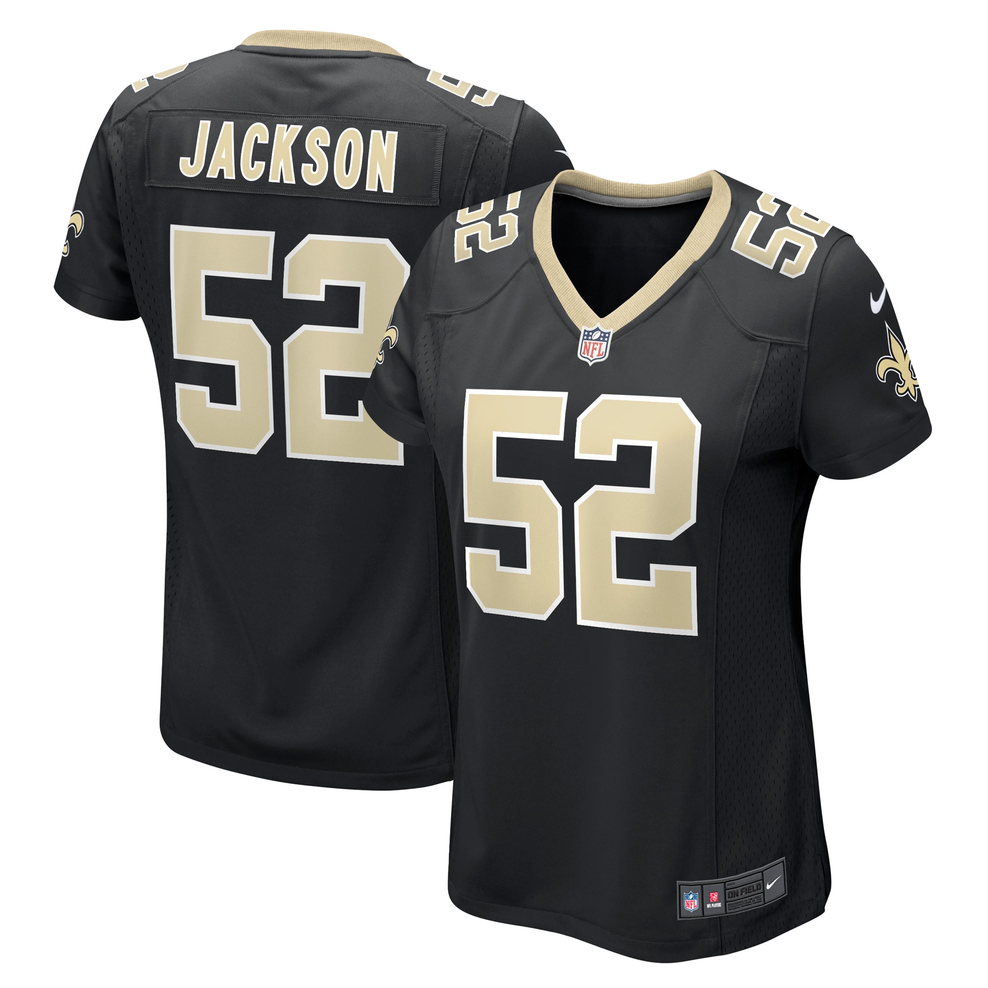 Women’s New Orleans Saints D’Marco Jackson Black Game Player Jersey