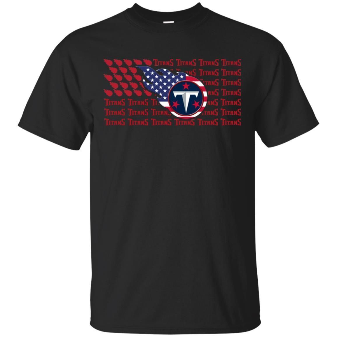 Tennessee Titans American Flag Football T-Shirt For 4th July VA06