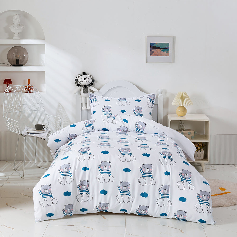 3D Cartoon Animal Bear Cloud Quilt Cover Set Bedding Set Duvet Cover Pillowcases 488