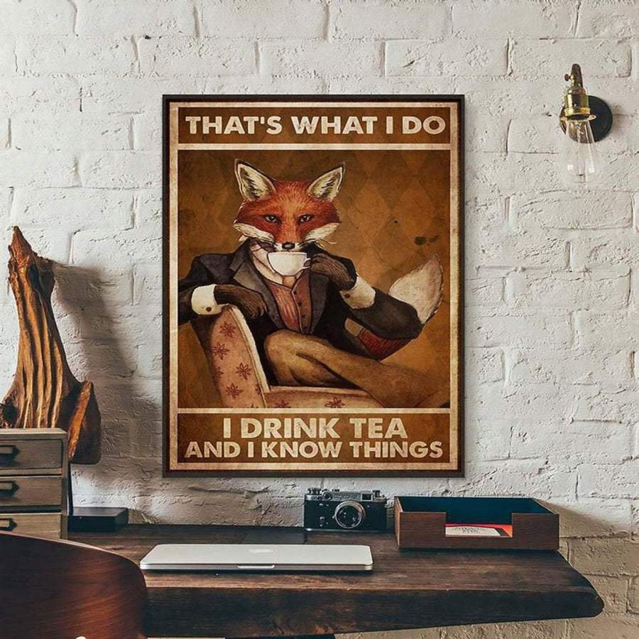 ANTN1812 - Fox - Drink Tea - Poster - Poster Art Design