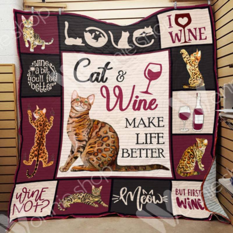 Bengal Cat and Wine Blanket DCB0502 77O58