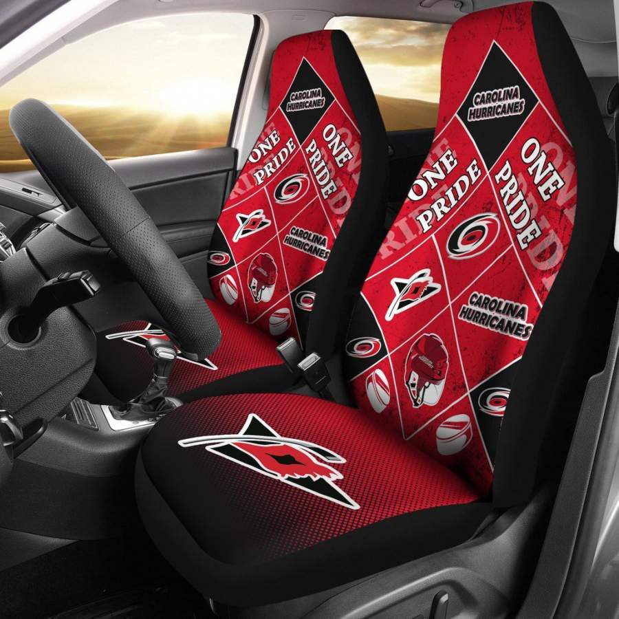 Colorful Pride Flag Carolina Hurricanes Car Seat Covers