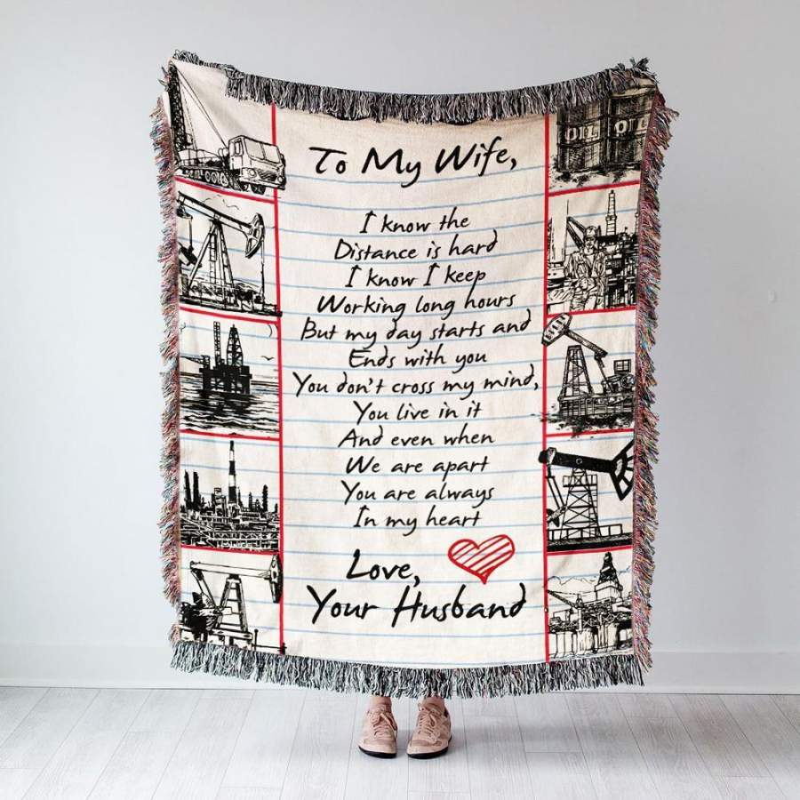 You Are Always In My Heart Woven Blanket Gift For Oilfield Wife