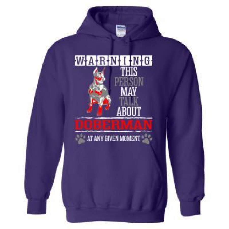 AGR Warning This Person May Talk About Doberman At Any Given Any Moment – Heavy Blend™ Hooded Sweatshirt