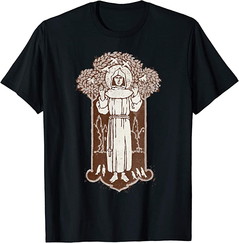 St Francis of Assisi Patron Saint of Animals Vintage T-Shirt