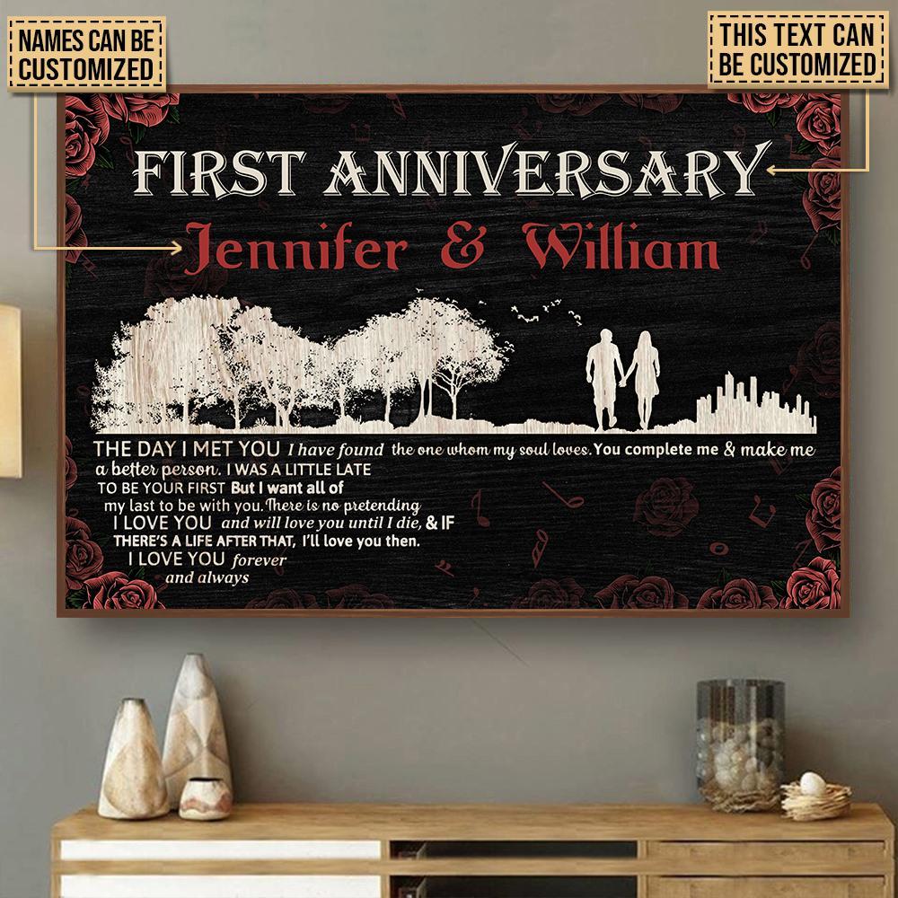 Personalized Electric Guitar Rose Couple The Day I Met Customized Poster