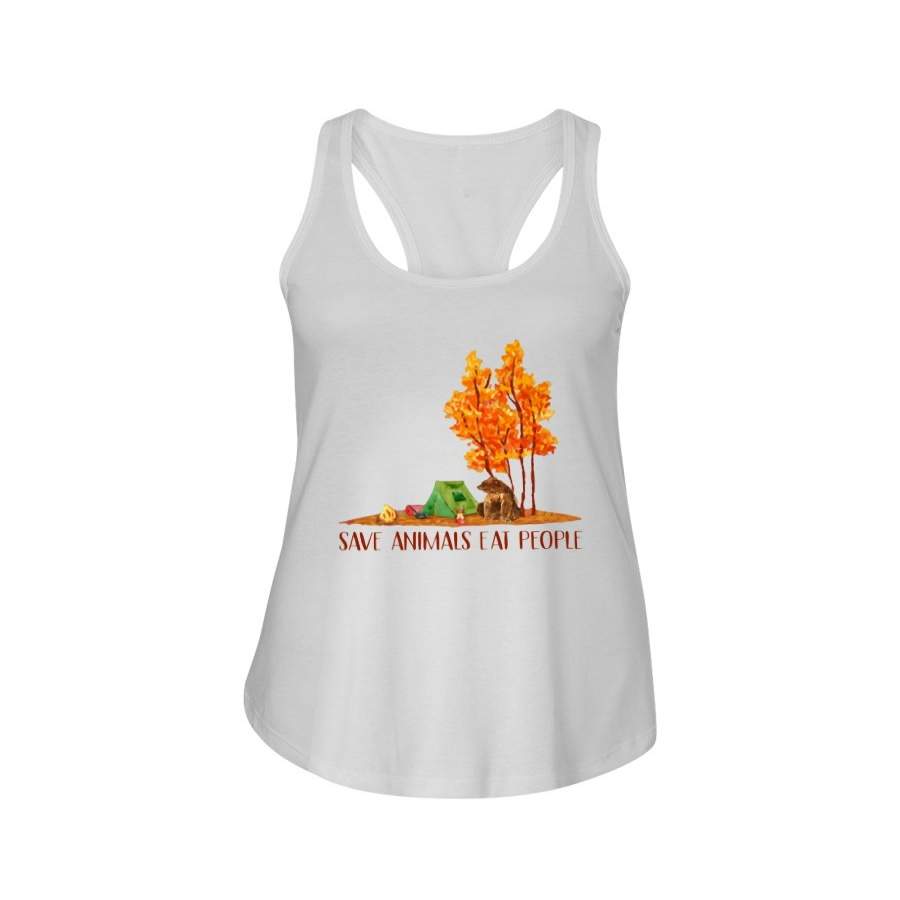 Save Animals Eat People Custom Design Ladies Flowy Tank