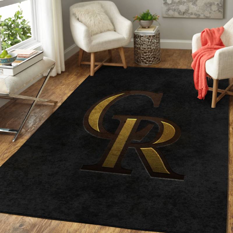 Rug Home Decor Colorado Rockies Gold Logo – Gold Sport Logo