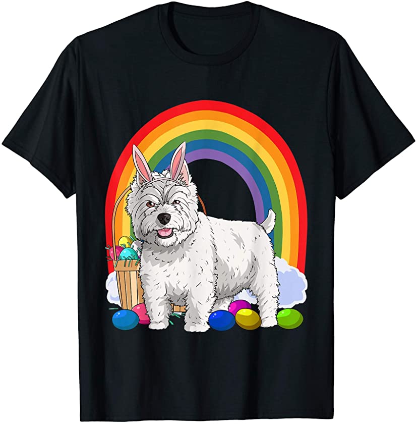 West Highland White Terrier Easter Eggs Bunny Dog T-Shirt